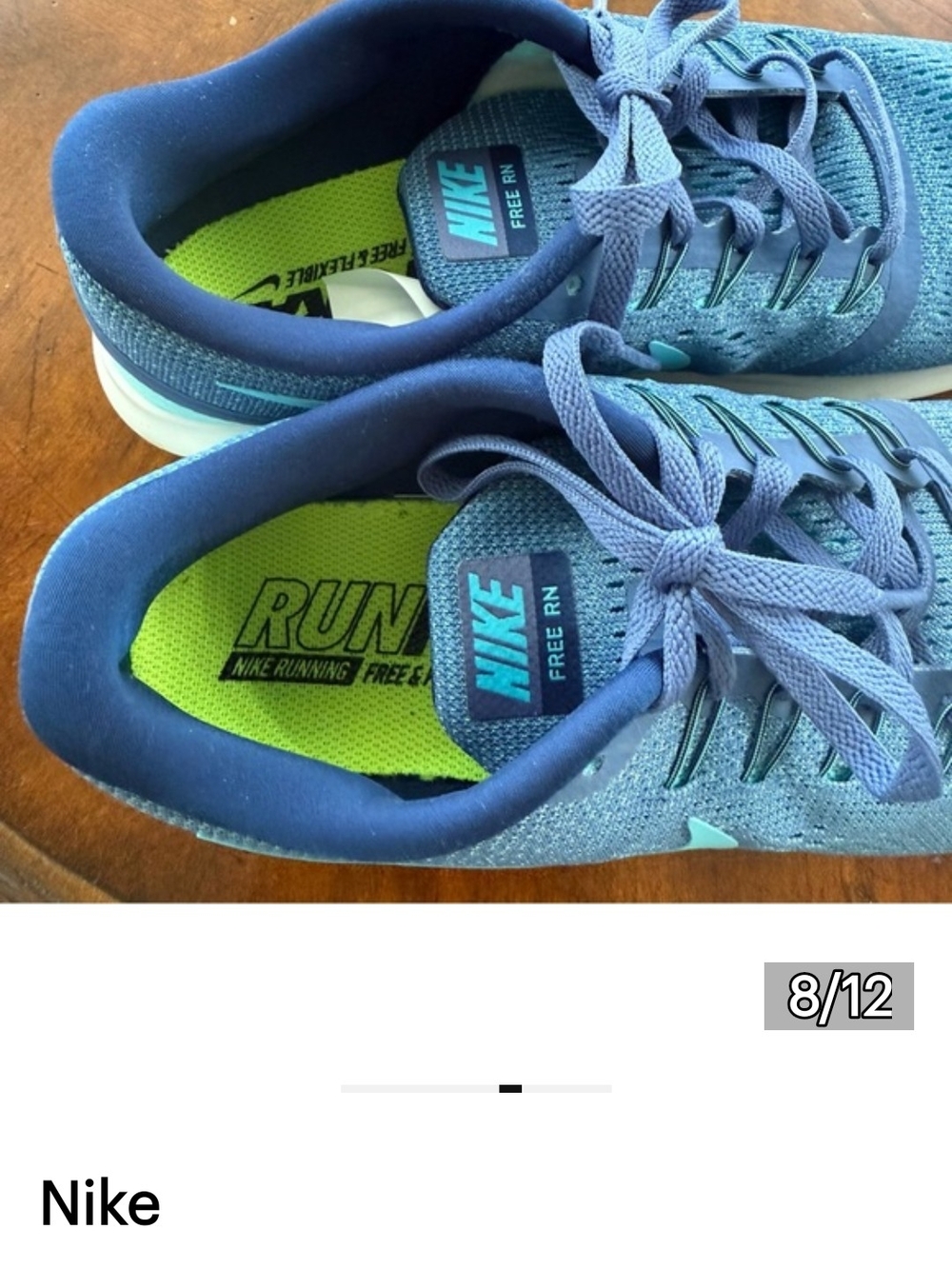 Nike Blue Running Shoe with Aqua Swoosh - Picture 7 of 11